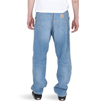 Carhartt Pants Simple Cotton Norco Blue Denim Blue Worn Bleach
